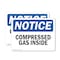 Signmission Compressed Gas Inside OSHA Notice Sign, Plastic, 10in W x 7in L, 2PK OS-2PACK-NS-P-710-L-10750 - alternate 1